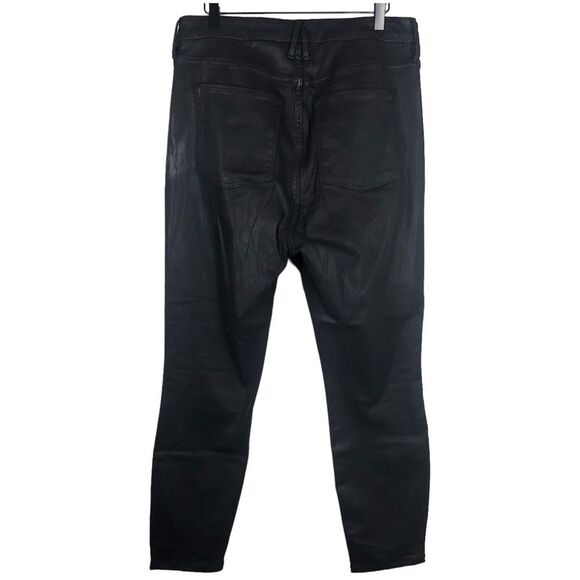 Good American Good Legs Waxed Coated Black Skinny Jeans Women’s Size 16 - Picture 4 of 8
